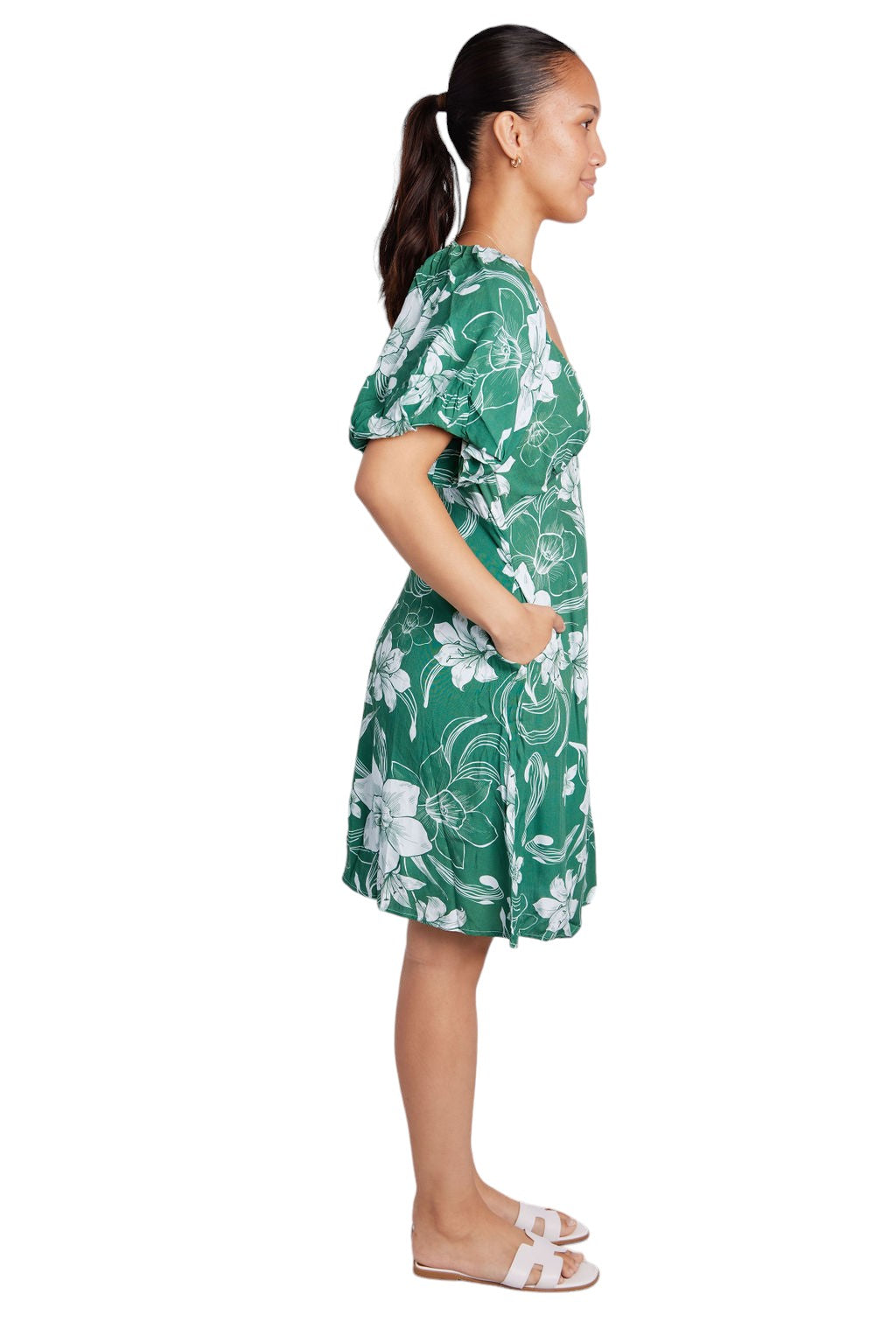 最終値下げ！【即完売品！】Bloom-Sleeve Jacquard Dress Full Bloom Jacquard Dress, Pink - SALE - The Blue Door Boutique